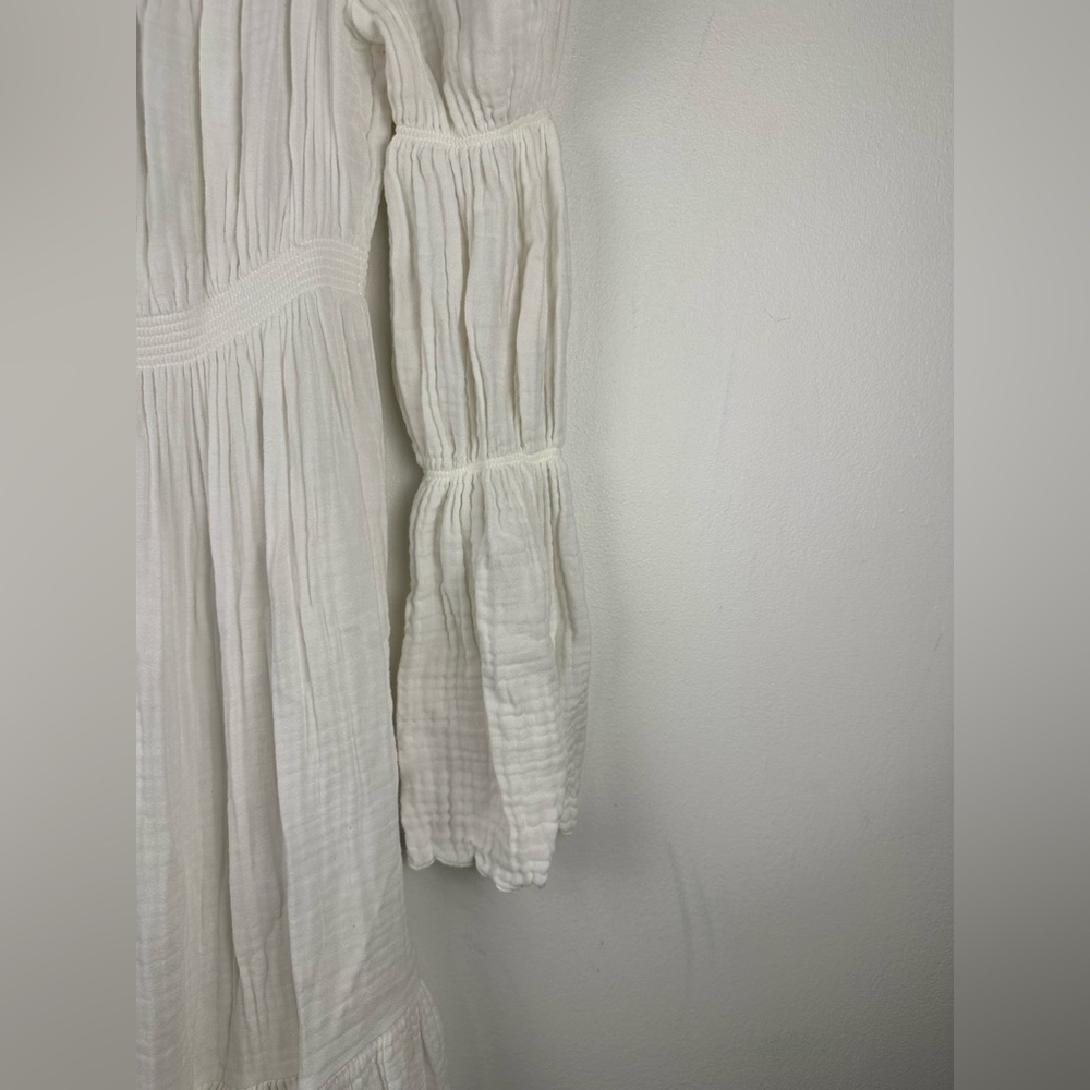 NOTHING FITS BUT Seine Maternity Gown Cotton Gauze Nursing Off Shoulder Sz S/M - Picture 8 of 12